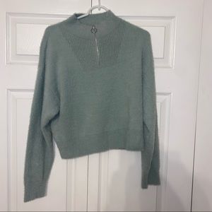 kendall and kylie fuzzy quarter zip